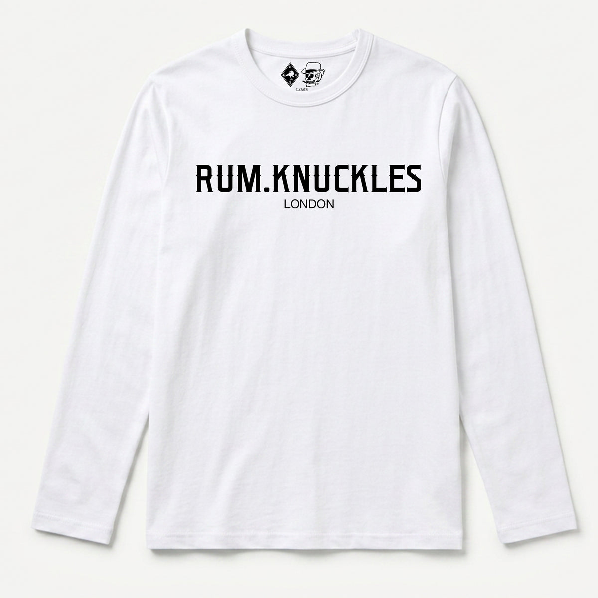 RUM KNUCKLES RK LONDON Long Sleeve Tee - White - front