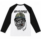 RUM KNUCKLES SILVERBACK Baseball Tee - White/Black - back
