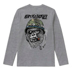 RUM KNUCKLES SILVERBACK Long Sleeve Tee - Heather Grey - back