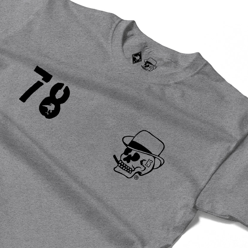 RUM KNUCKLES SILVERBACK Long Sleeve Tee - Heather Grey - detail