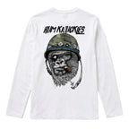 RUM KNUCKLES SILVERBACK Long Sleeve Tee - White - back