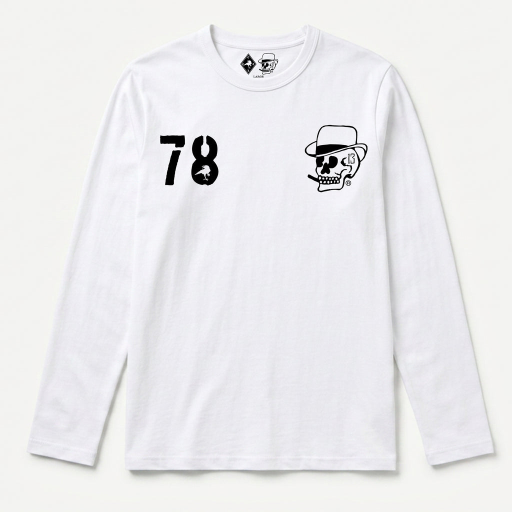RUM KNUCKLES SILVERBACK Long Sleeve Tee - White - front