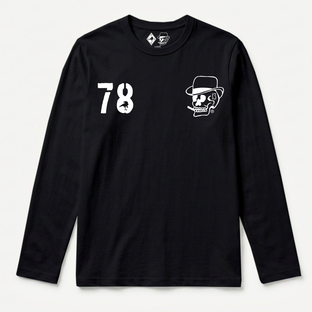 RUM KNUCKLES SILVERBACK Long Sleeve Tee - Black - front