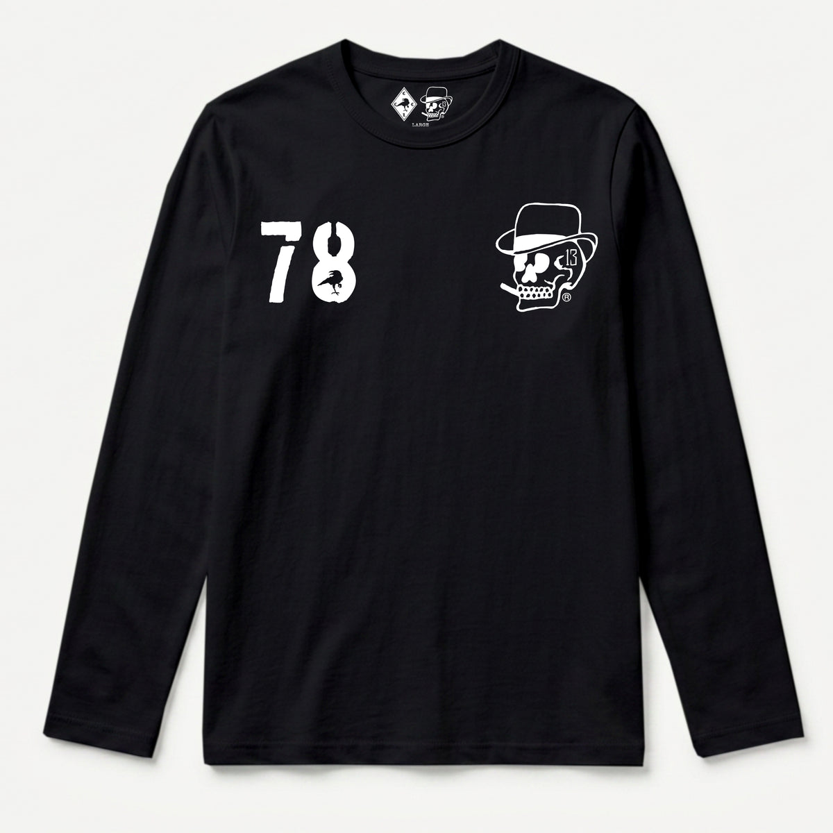RUM KNUCKLES SILVERBACK Long Sleeve Tee - Black - front