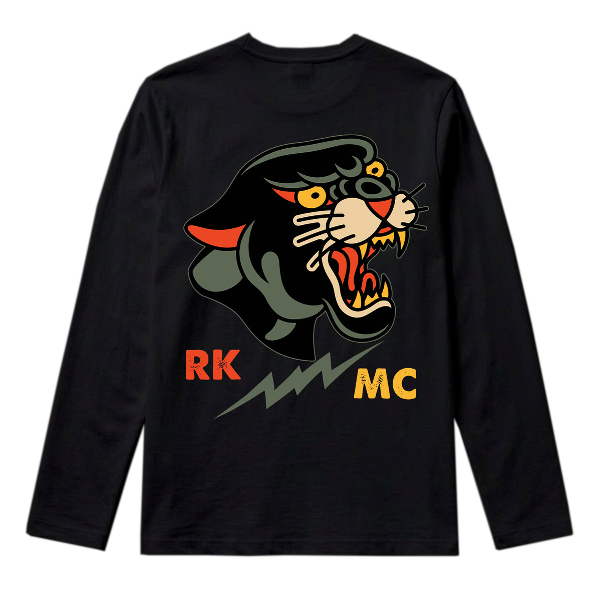 RUM KNUCKLES PANTHER MC Long Sleeve Tee - Black - back