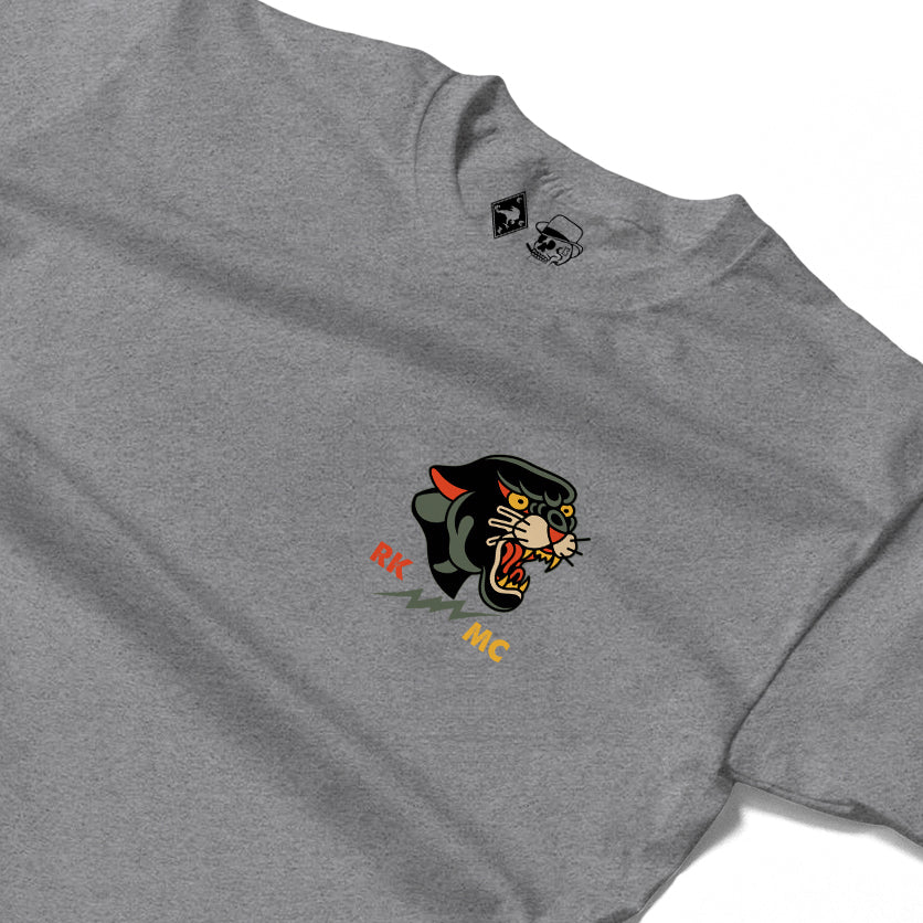 RUM KNUCKLES PANTHER MC Long Sleeve Tee - Heather Grey - detail