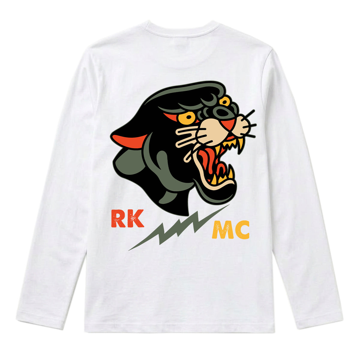 RUM KNUCKLES PANTHER MC Long Sleeve Tee - White - back