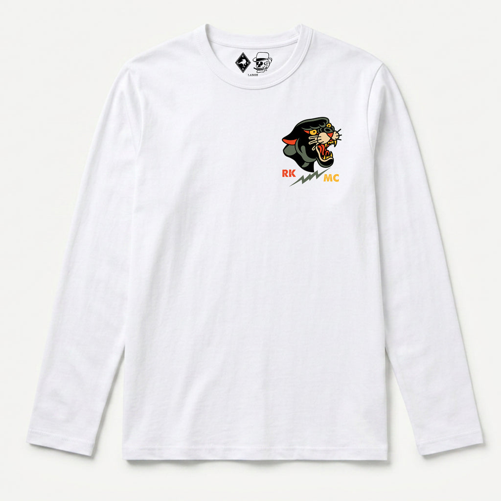 RUM KNUCKLES PANTHER MC Long Sleeve Tee - White - front
