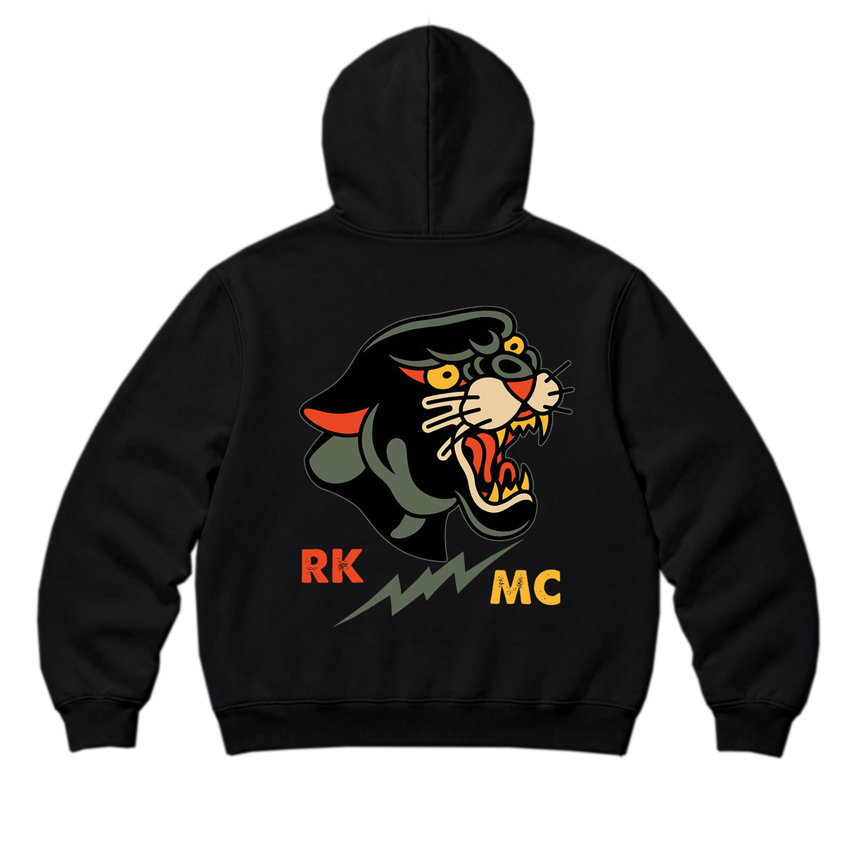 RUM KNUCKLES PANTHER MC Zip Hoodie - Black - back