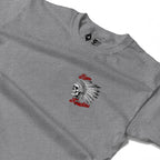 RUM KNUCKLES INDIAN SKULL Long Sleeve Tee - Heather Grey - detail