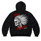 RUM KNUCKLES INDIAN SKULL Zip Hoodie - Black - back