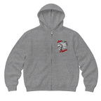 RUM KNUCKLES INDIAN SKULL Zip Hoodie - Heather Grey - front