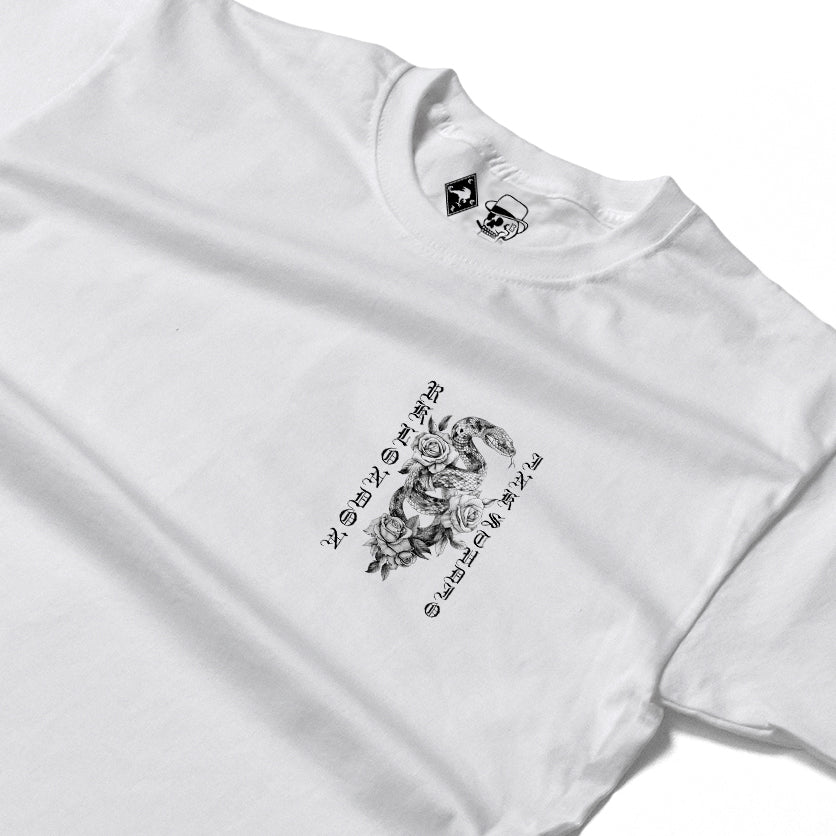RUM KNUCKLES SNAKE INK Long Sleeve Tee - White - detail