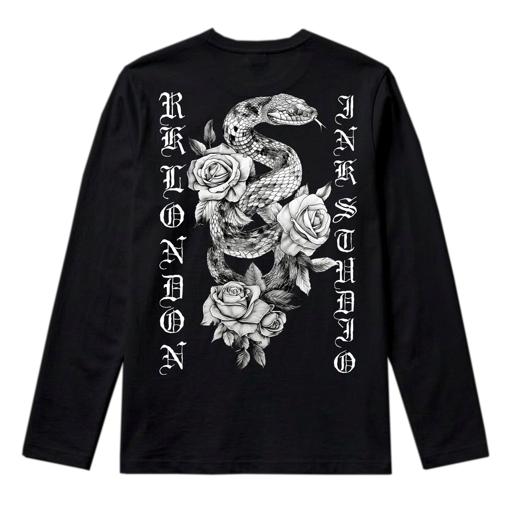 RUM KNUCKLES SNAKE INK Long Sleeve Tee - Black - back