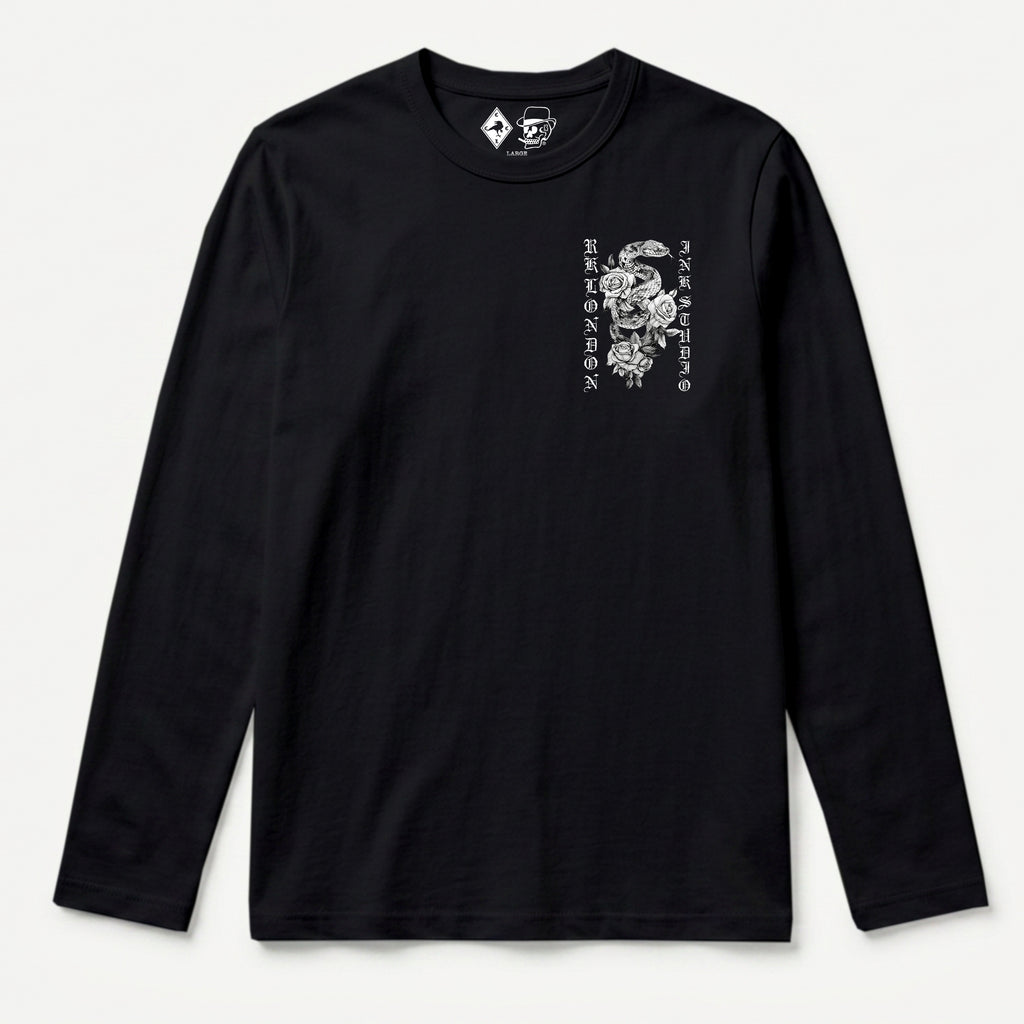 RUM KNUCKLES SNAKE INK Long Sleeve Tee - Black - front