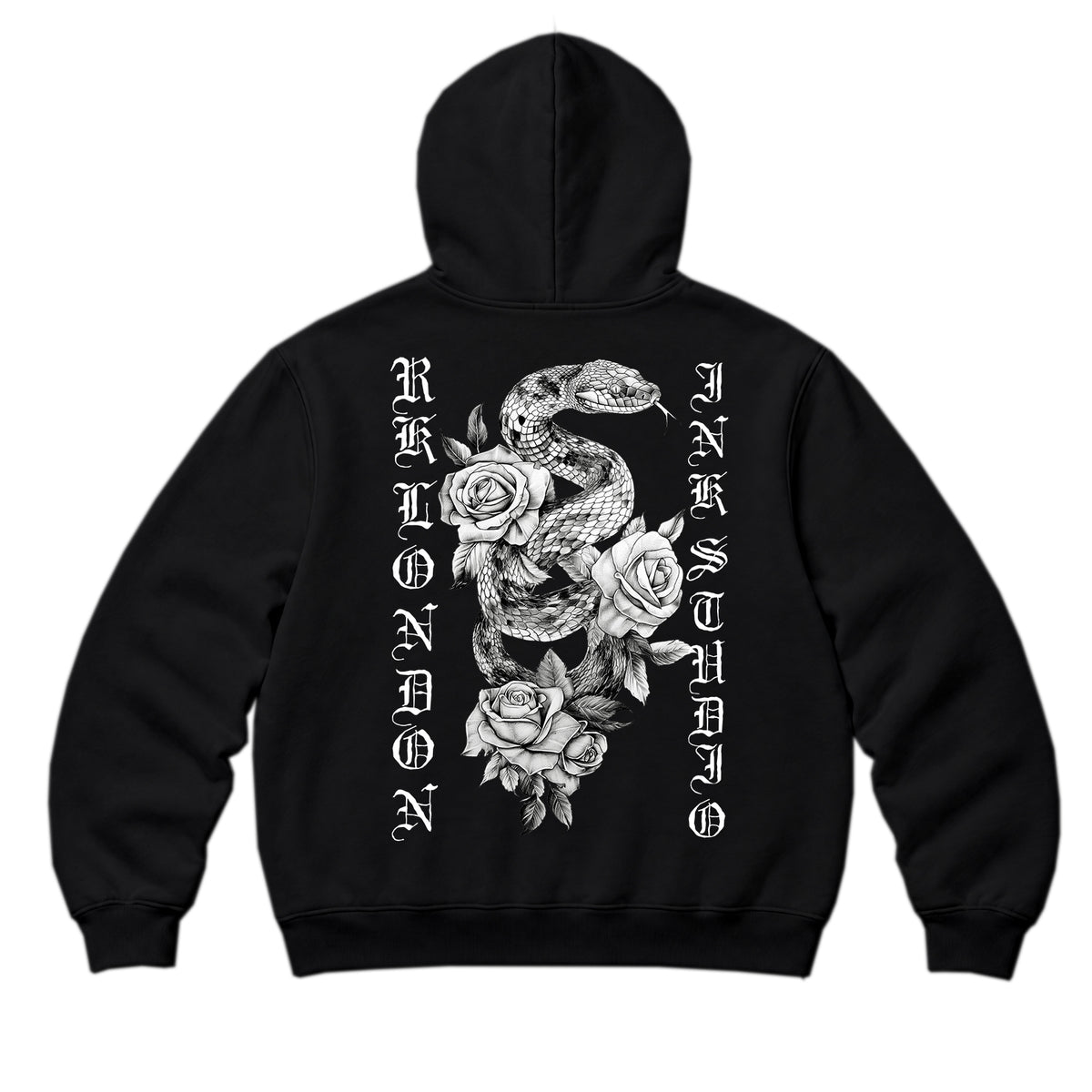 RUM KNUCKLES SNAKE INK Zip Hoodie - Black - back