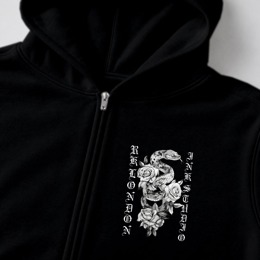 RUM KNUCKLES SNAKE INK Zip Hoodie - Black - detail