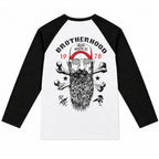 RUM KNUCKLES BROTHERHOOD Baseball Tee - White/Black - back