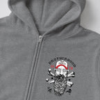 RUM KNUCKLES BROTHERHOOD Zip Hoodie - Heather Grey - detail