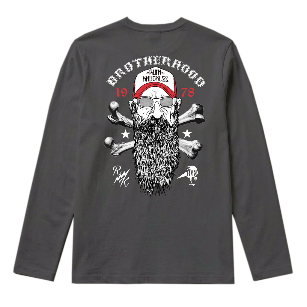 RUM KNUCKLES BROTHERHOOD Long Sleeve Tee - Charcoal - back