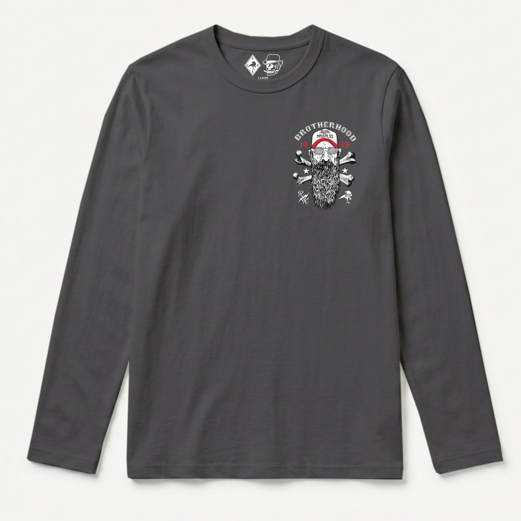 RUM KNUCKLES BROTHERHOOD Long Sleeve Tee - Charcoal - front