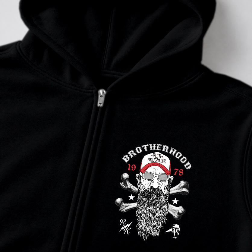 RUM KNUCKLES BROTHERHOOD Zip Hoodie - Black - detail