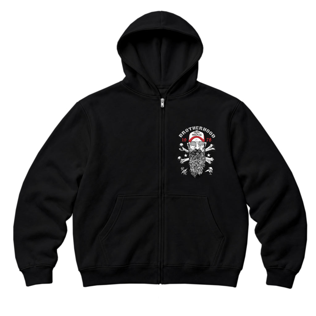 RUM KNUCKLES BROTHERHOOD Zip Hoodie - Black - front