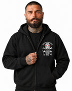 RUM KNUCKLES BROTHERHOOD Zip Hoodie - Black - model front