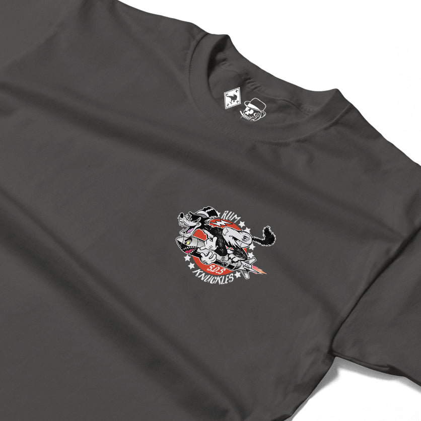 RUM KNUCKLES SPECIAL DELIVERY Long Sleeve Tee - Charcoal - detail
