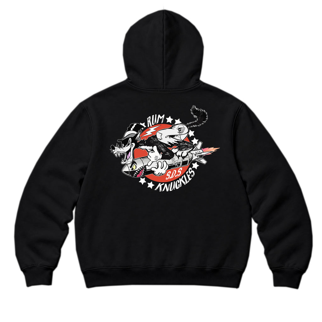 RUM KNUCKLES SPECIAL DELIVERY Zip Hoodie - Black - back