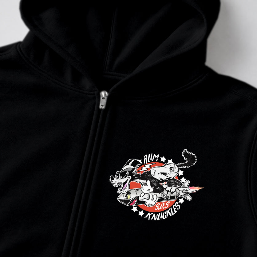 RUM KNUCKLES SPECIAL DELIVERY Zip Hoodie - Black - detail