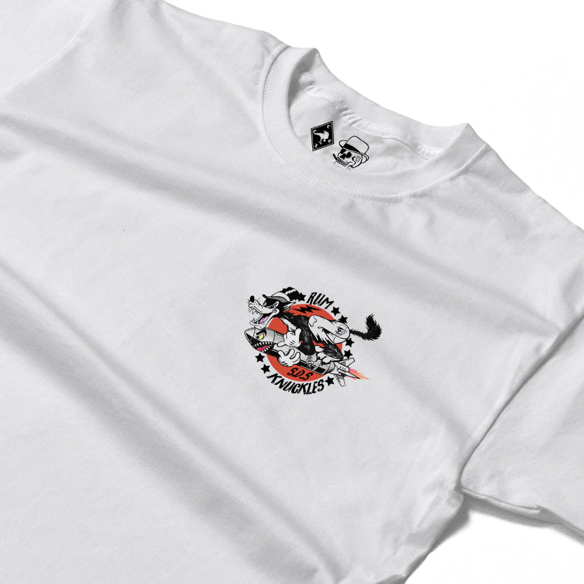 RUM KNUCKLES SPECIAL DELIVERY Long Sleeve Tee - White - detail