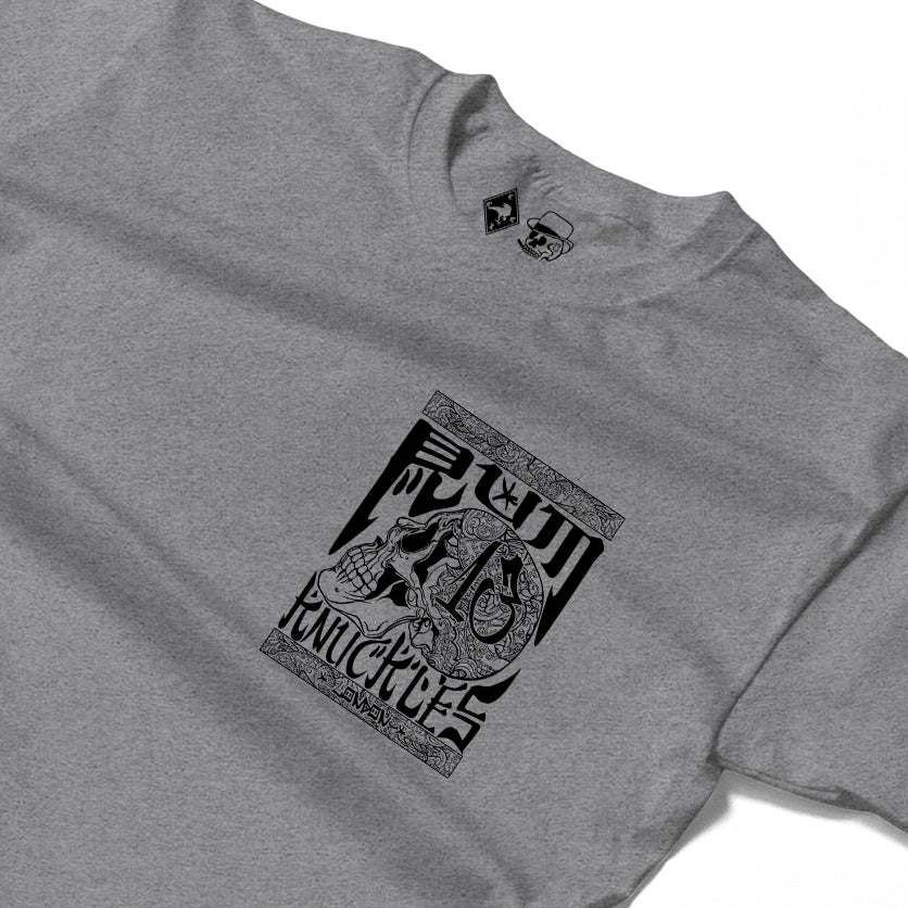 RUM KNUCKLES OG Long Sleeve Tee - Heather Grey - detail