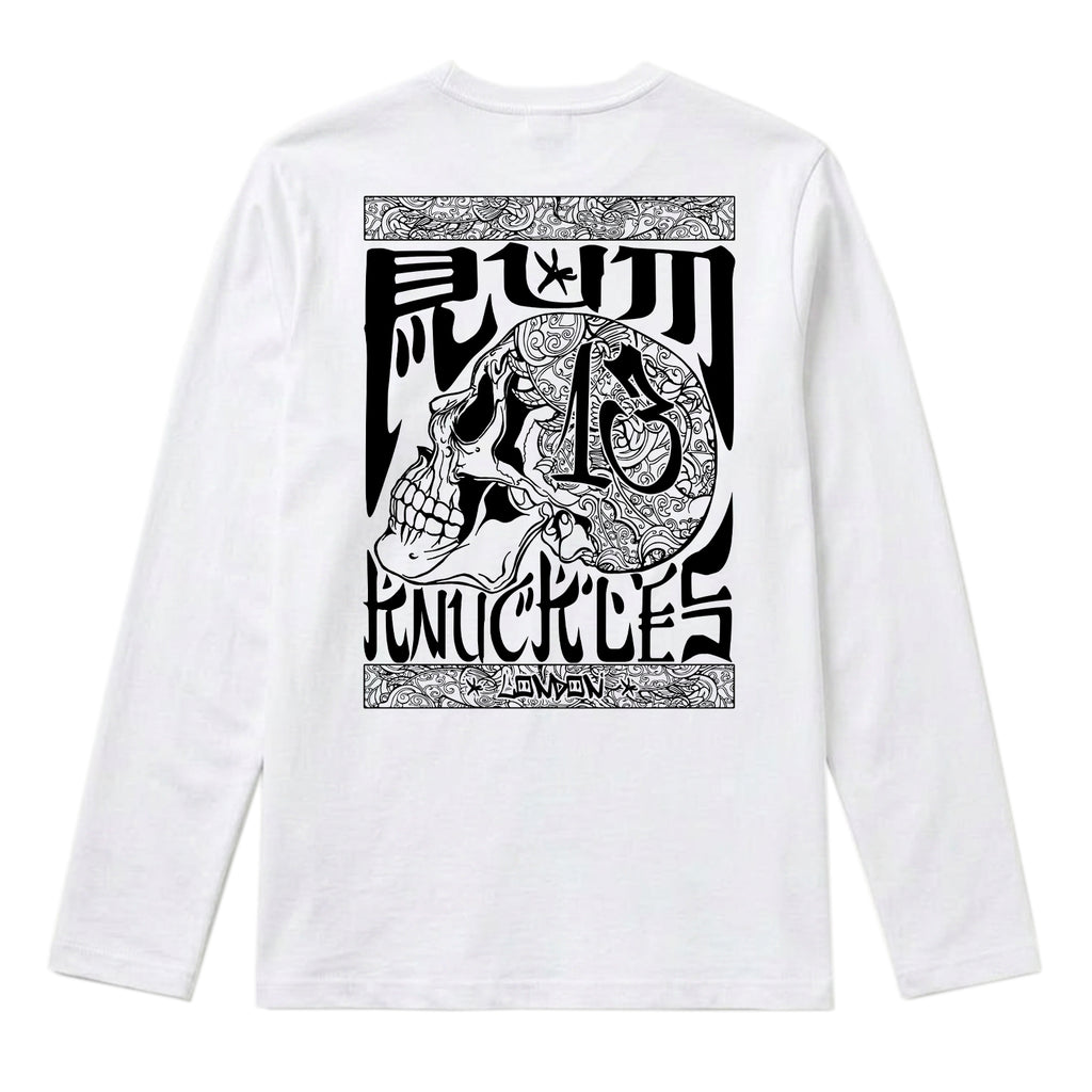 RUM KNUCKLES OG Long Sleeve Tee - White - back