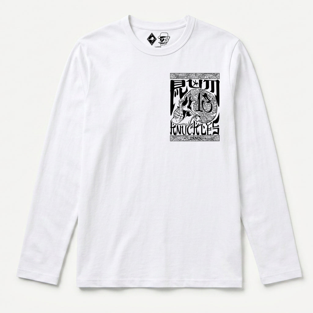 RUM KNUCKLES OG Long Sleeve Tee - White - front