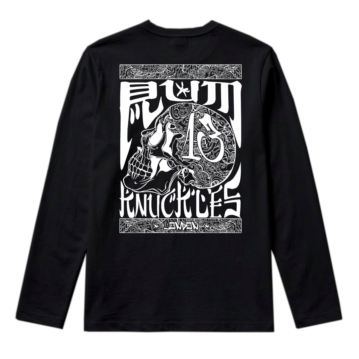 RUM KNUCKLES OG Long Sleeve Tee - Black - back