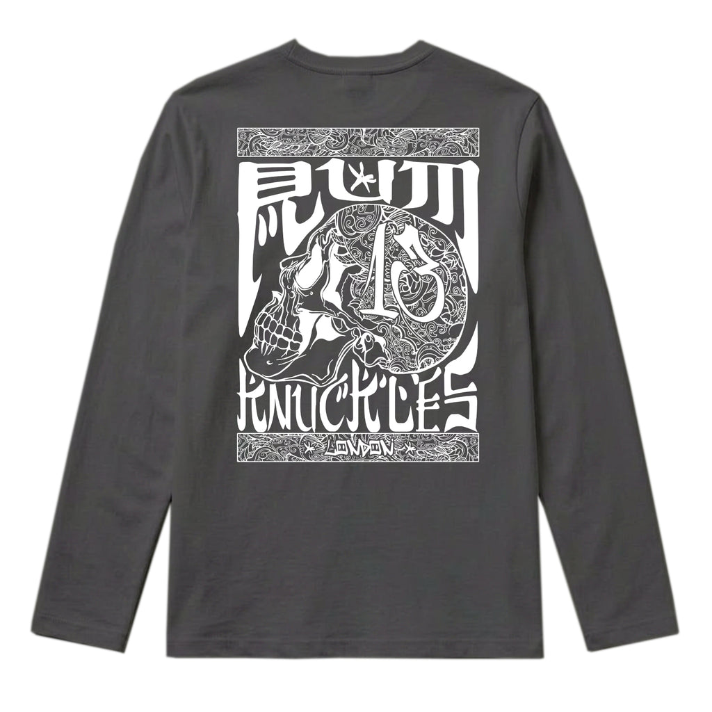 RUM KNUCKLES OG Long Sleeve Tee - Charcoal - back