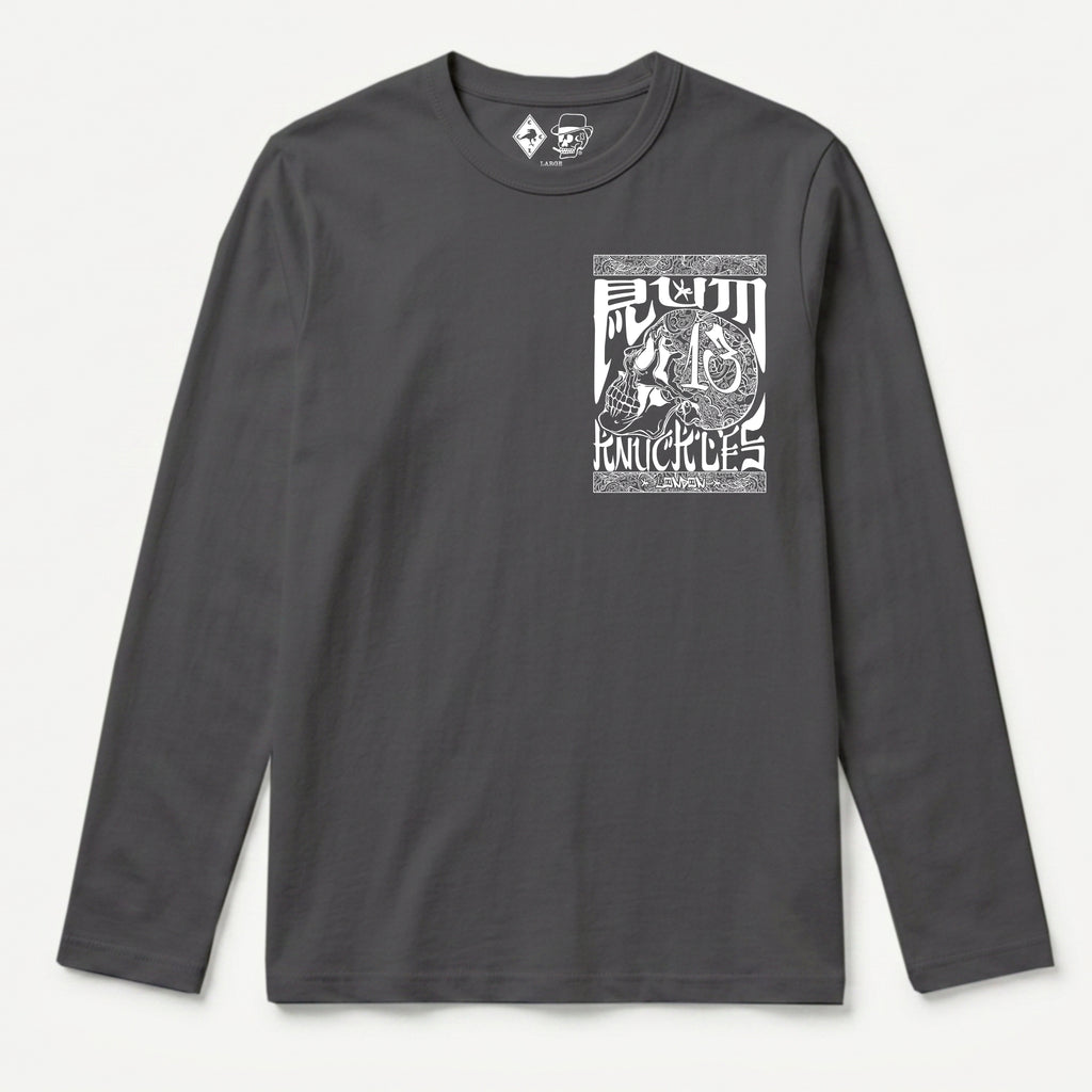 RUM KNUCKLES OG Long Sleeve Tee - Charcoal - front