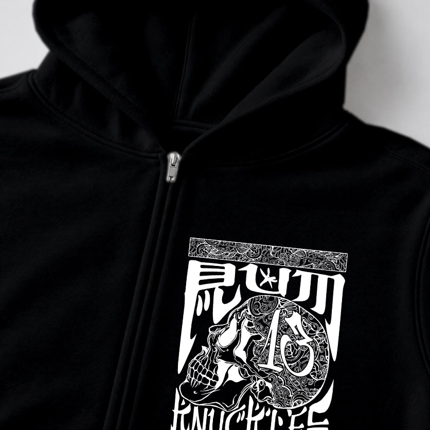 RUM KNUCKLES OG Zip Hoodie - Black - detail