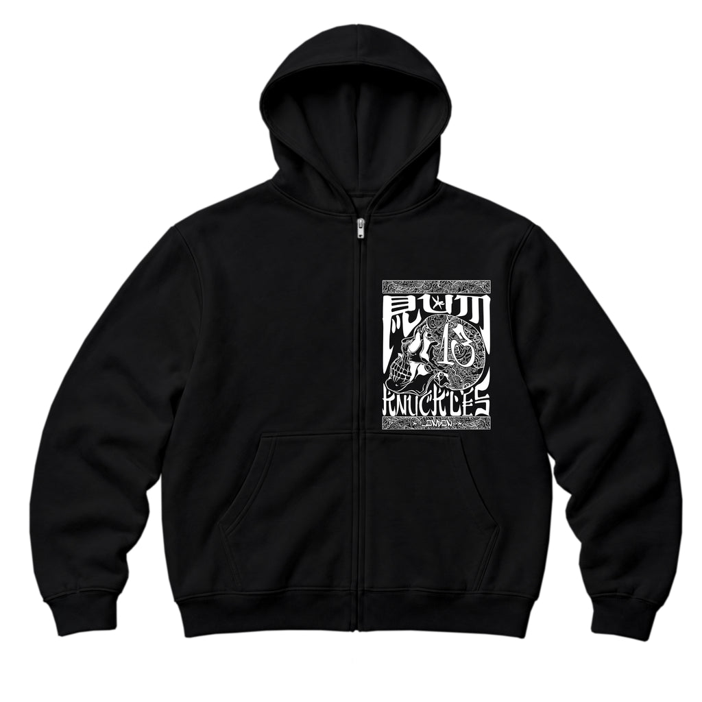 RUM KNUCKLES OG Zip Hoodie - Black - front
