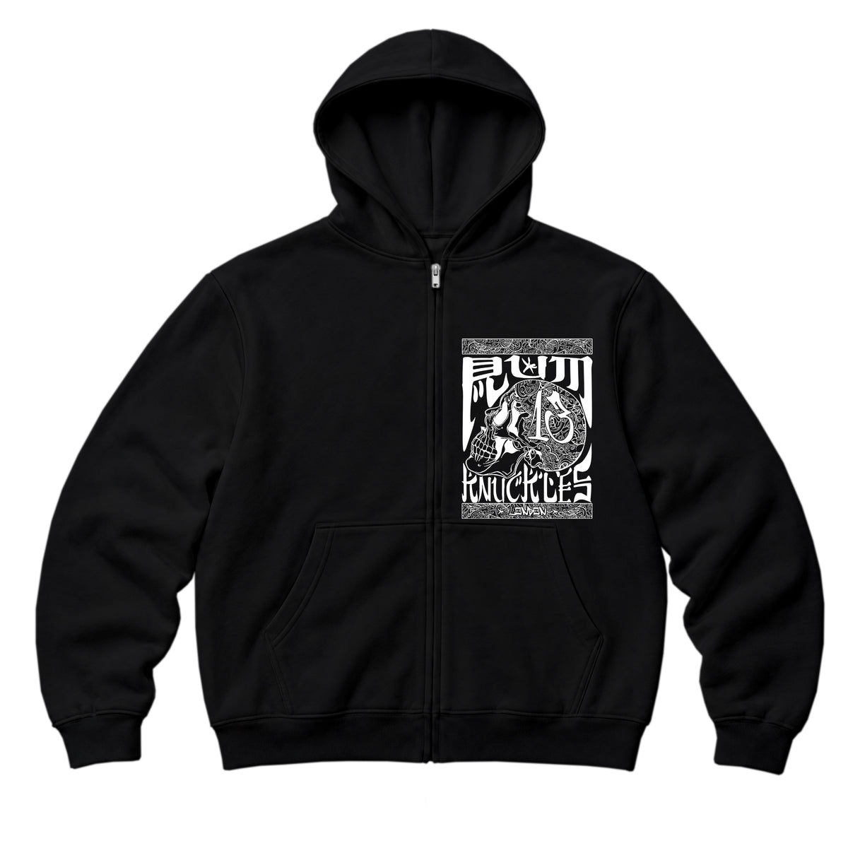 RUM KNUCKLES OG Zip Hoodie - Black - front