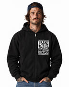 RUM KNUCKLES OG Zip Hoodie - Black - model front