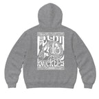 RUM KNUCKLES OG Zip Hoodie - Heather Grey - back