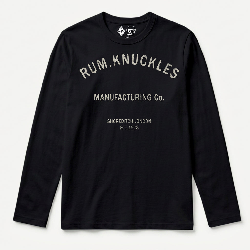 RUM KNUCKLES RK MANUFACTURING Long Sleeve Tee - Black - front