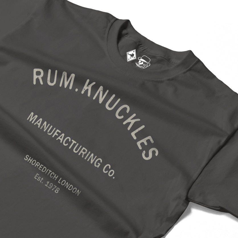 RUM KNUCKLES RK MANUFACTURING Long Sleeve Tee - Charcoal - detail
