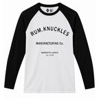RUM KNUCKLES RK MANUFACTURING Baseball Tee - White/Black - front