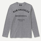 RUM KNUCKLES RK MANUFACTURING Long Sleeve Tee - Heather Grey - front