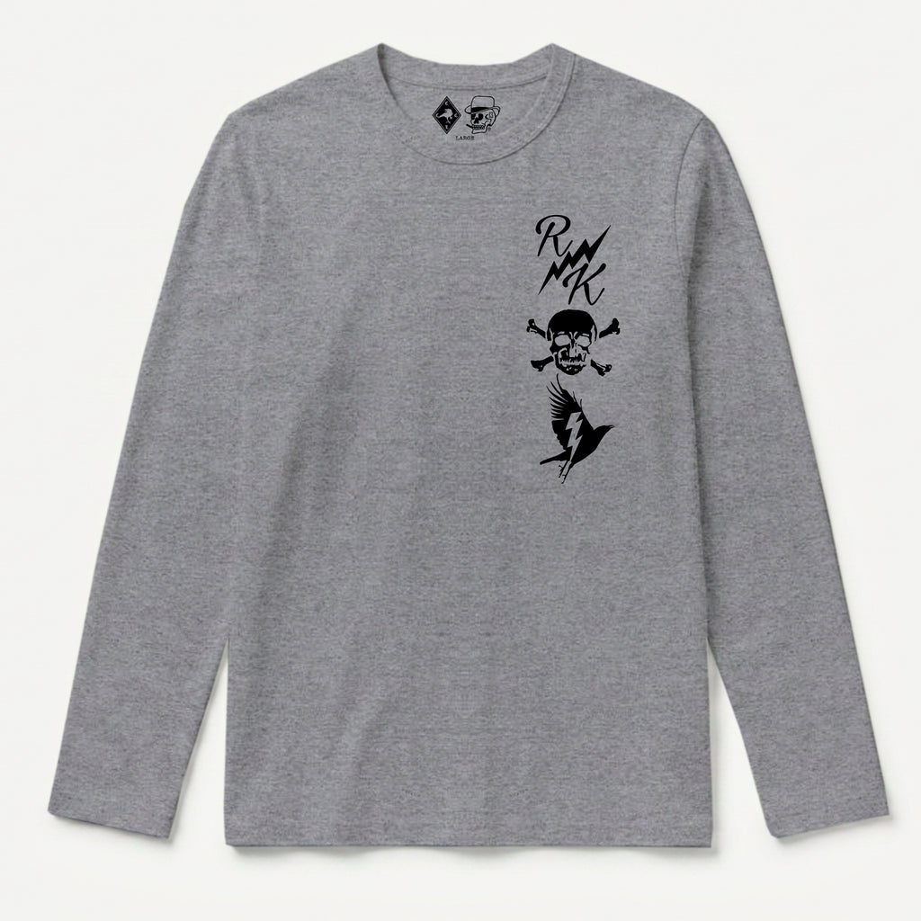 RUM KNUCKLES RK TOTEM Long Sleeve Tee - Heather Grey - front