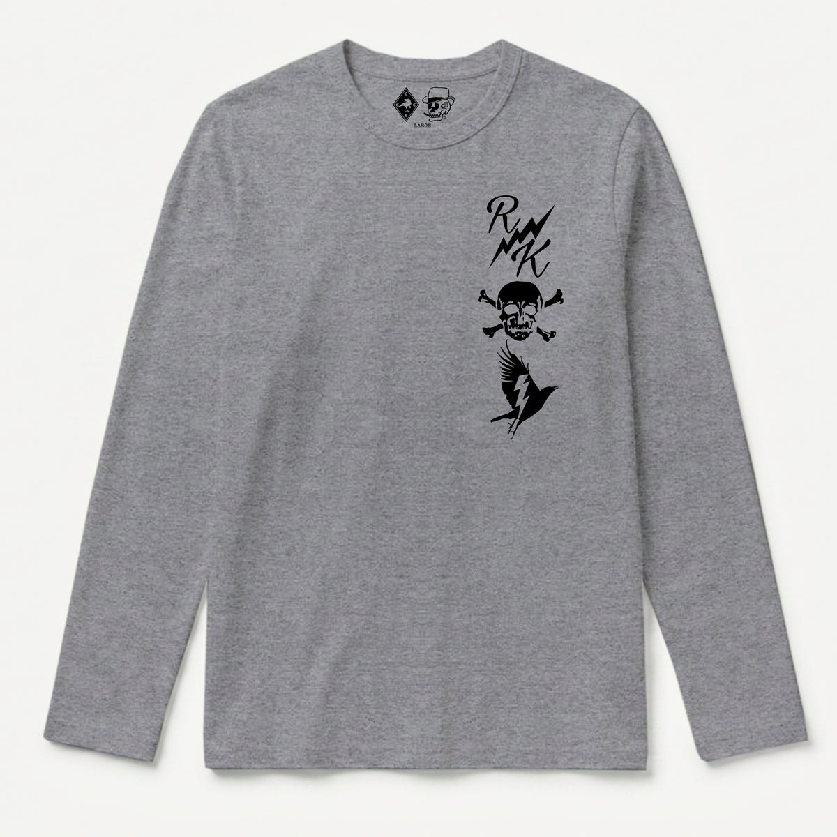 RUM KNUCKLES RK TOTEM Long Sleeve Tee - Heather Grey - front