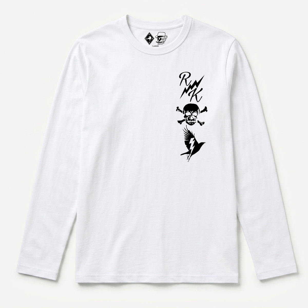 RUM KNUCKLES RK TOTEM Long Sleeve Tee - White - front